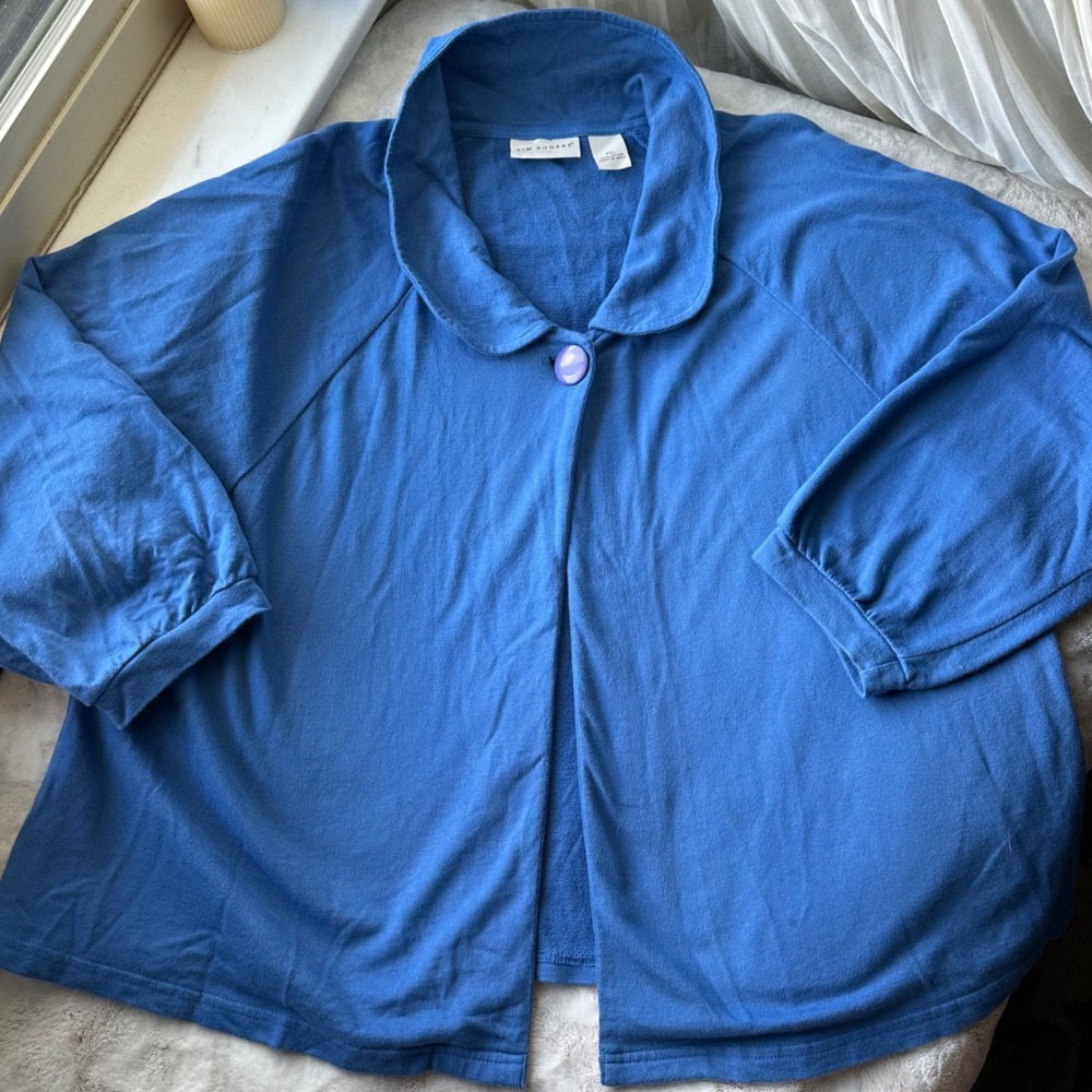 Twee Mini Peacoat Blue Cotton Preppy Button Detail Cropped Cardigan Jacket
